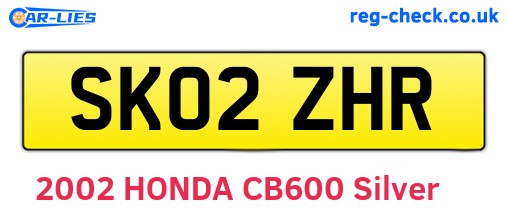 SK02ZHR are the vehicle registration plates.