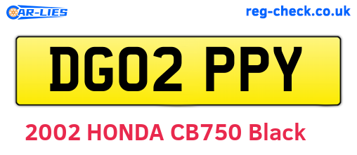 DG02PPY are the vehicle registration plates.