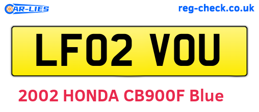 LF02VOU are the vehicle registration plates.