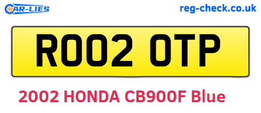 RO02OTP are the vehicle registration plates.