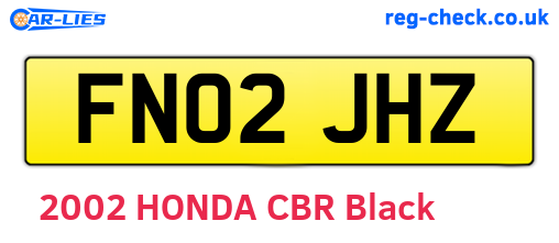 FN02JHZ are the vehicle registration plates.
