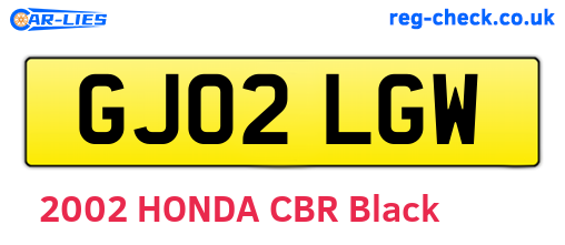 GJ02LGW are the vehicle registration plates.