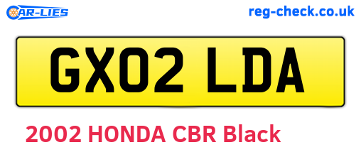 GX02LDA are the vehicle registration plates.
