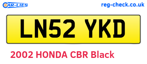 LN52YKD are the vehicle registration plates.