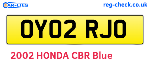 OY02RJO are the vehicle registration plates.