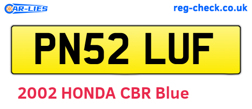 PN52LUF are the vehicle registration plates.