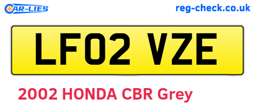 LF02VZE are the vehicle registration plates.