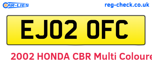 EJ02OFC are the vehicle registration plates.