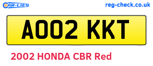 AO02KKT are the vehicle registration plates.