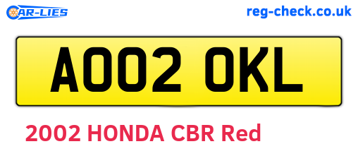 AO02OKL are the vehicle registration plates.