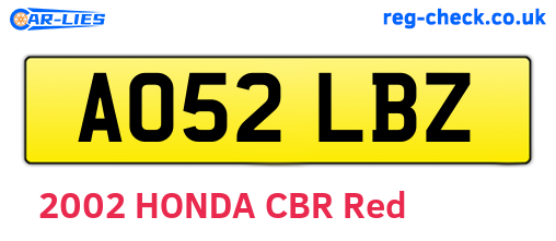 AO52LBZ are the vehicle registration plates.