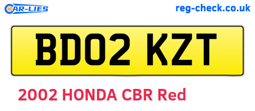 BD02KZT are the vehicle registration plates.