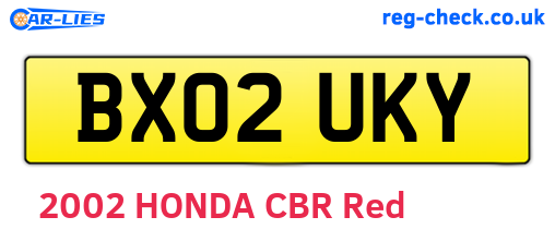 BX02UKY are the vehicle registration plates.
