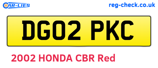 DG02PKC are the vehicle registration plates.