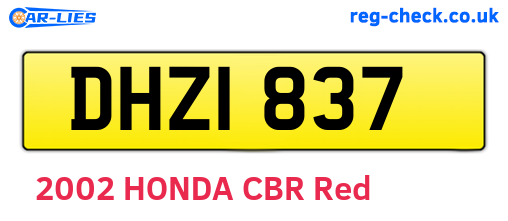 DHZ1837 are the vehicle registration plates.