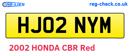 HJ02NYM are the vehicle registration plates.