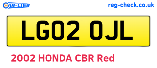 LG02OJL are the vehicle registration plates.