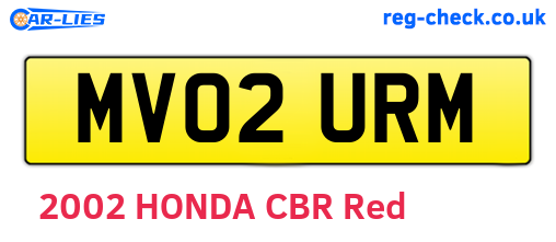 MV02URM are the vehicle registration plates.