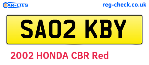 SA02KBY are the vehicle registration plates.