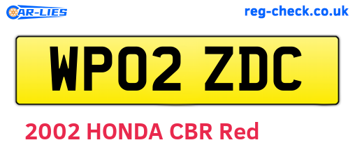 WP02ZDC are the vehicle registration plates.