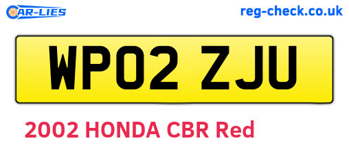 WP02ZJU are the vehicle registration plates.