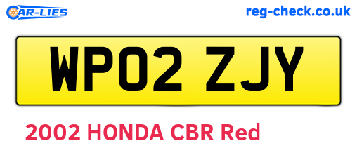 WP02ZJY are the vehicle registration plates.