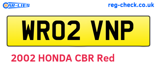 WR02VNP are the vehicle registration plates.