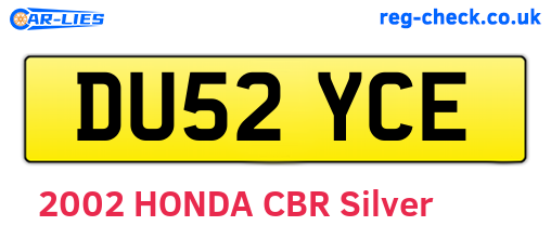 DU52YCE are the vehicle registration plates.