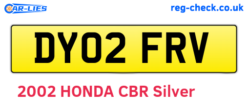 DY02FRV are the vehicle registration plates.