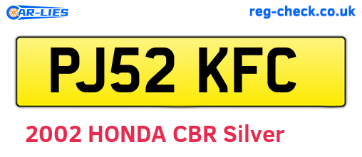 PJ52KFC are the vehicle registration plates.