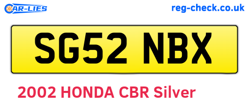 SG52NBX are the vehicle registration plates.