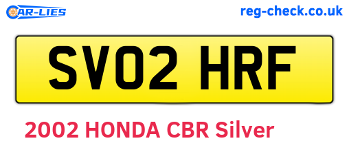 SV02HRF are the vehicle registration plates.