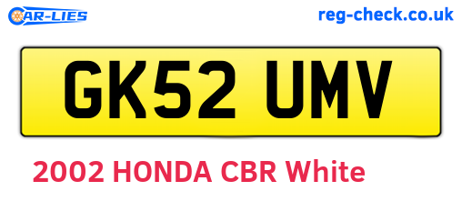 GK52UMV are the vehicle registration plates.