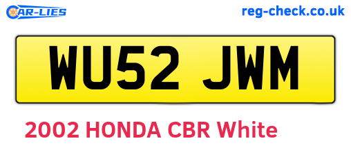 WU52JWM are the vehicle registration plates.