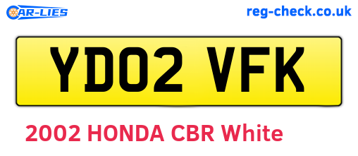YD02VFK are the vehicle registration plates.