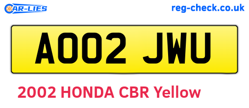 AO02JWU are the vehicle registration plates.