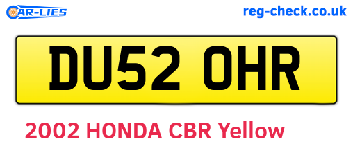 DU52OHR are the vehicle registration plates.