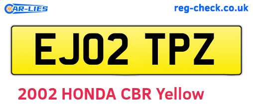 EJ02TPZ are the vehicle registration plates.