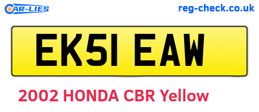 EK51EAW are the vehicle registration plates.