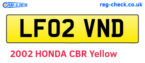 LF02VND are the vehicle registration plates.