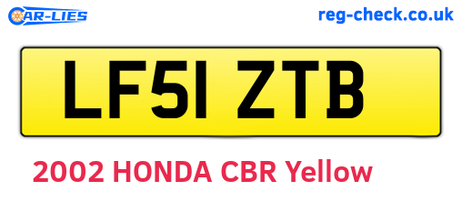LF51ZTB are the vehicle registration plates.