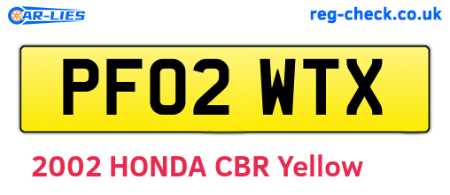 PF02WTX are the vehicle registration plates.