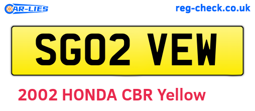 SG02VEW are the vehicle registration plates.