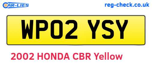 WP02YSY are the vehicle registration plates.