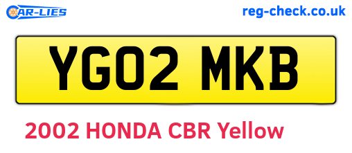 YG02MKB are the vehicle registration plates.