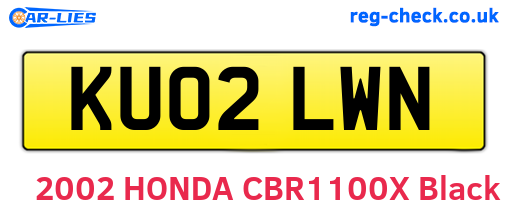 KU02LWN are the vehicle registration plates.