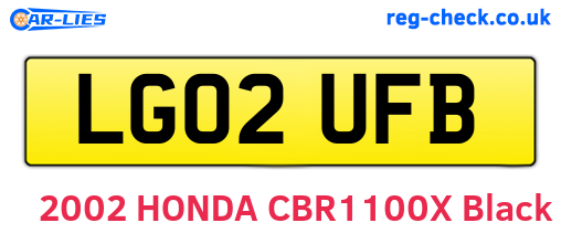 LG02UFB are the vehicle registration plates.