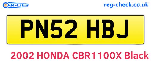 PN52HBJ are the vehicle registration plates.