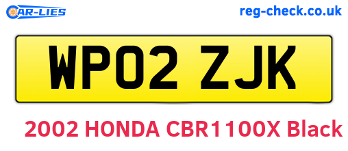 WP02ZJK are the vehicle registration plates.