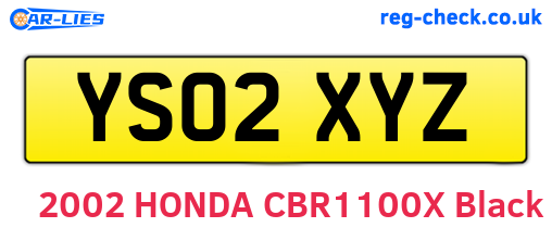 YS02XYZ are the vehicle registration plates.